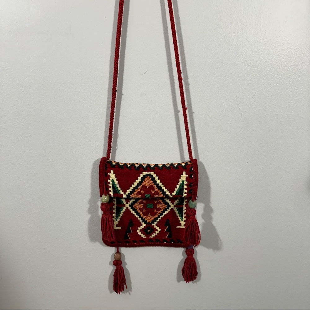 Red Bohemian Crossbody Bag